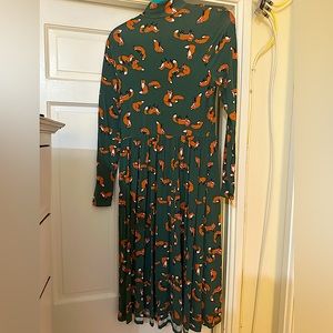 Fox print midi length dress from ModCloth size M Cottagecore vibes